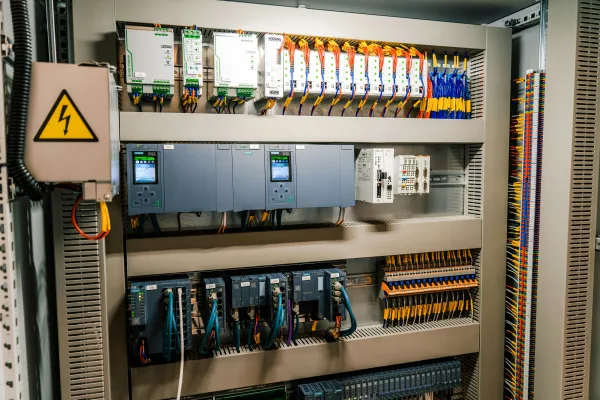 Industrieller Schaltschrank als Symbol für einen sichtbaren und prüfbaren n8n-Workflow